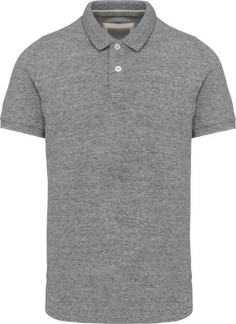 Kariban Men's Vintage Short Sleeve Polo Shirt - Kariban Men's Vintage Short Sleeve Polo Shirt - Sport Grey