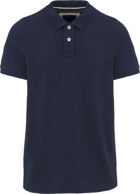 Kariban Men's Vintage Short Sleeve Polo Shirt - blue