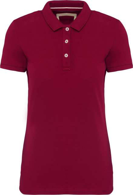 Kariban Ladies' Vintage Short Sleeve Polo Shirt - Kariban Ladies' Vintage Short Sleeve Polo Shirt - Sport Scarlet Red