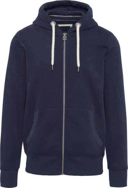 Kariban Men’s Vintage Zipped Hooded Sweatshirt mikina - modrá