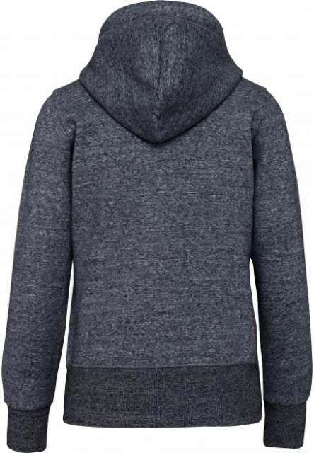 Kariban Ladies' Vintage Zipped Hooded Sweatshirt - modrá