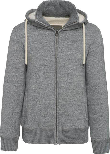 Kariban Vintage Sherpa-lined Fleece Jacket - grey