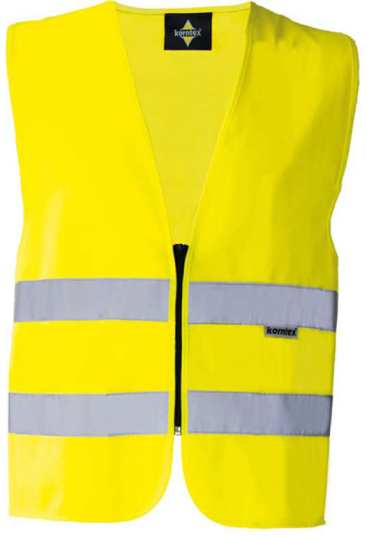 Korntex Safety Vest With Zipper "cologne" - Gelb