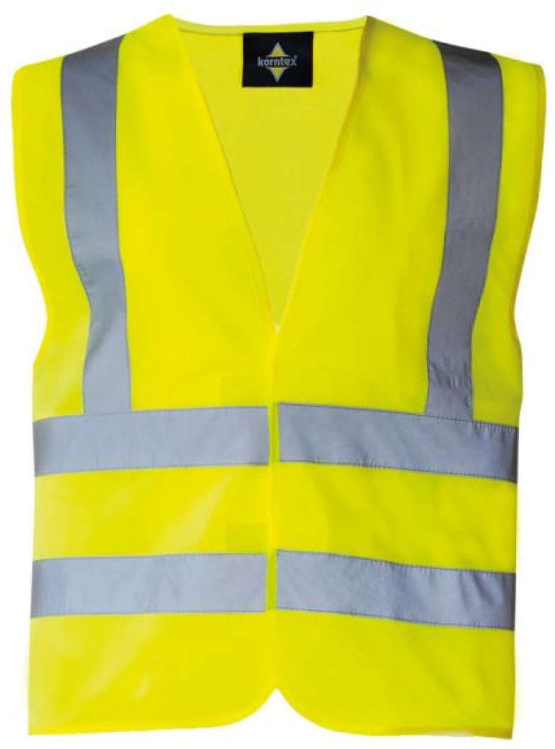 Korntex Safety / Functional Vest "hannover" - Four Reflective Stripes - yellow