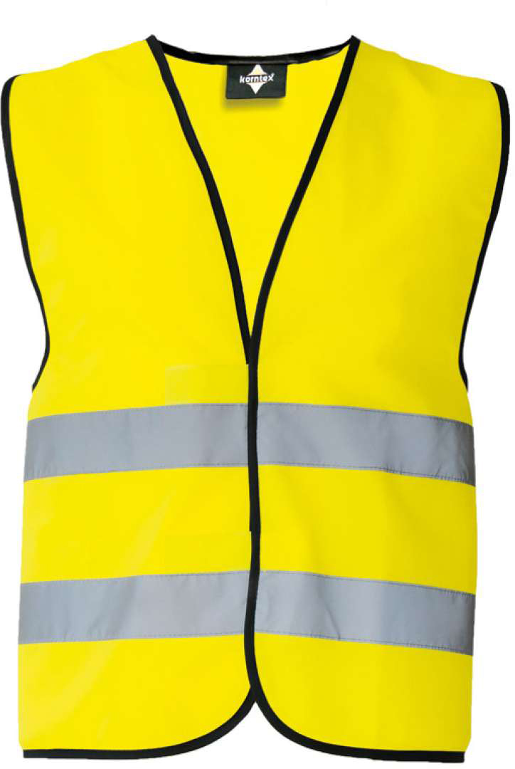 Korntex Safety Vest "wolfsburg" - Black Hem - Korntex Safety Vest "wolfsburg" - Black Hem - Safety Green