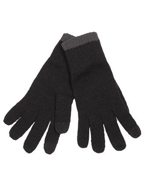 K-up Touch Screen Knitted Gloves - K-up Touch Screen Knitted Gloves - Black