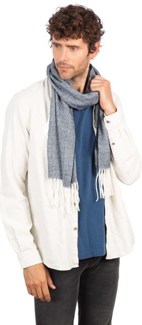 K-up Fringed Scarf - blue