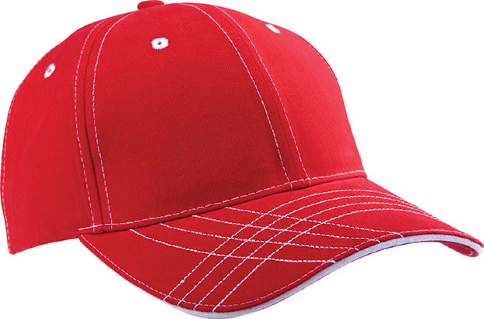 K-up 6 Panels Fashion Cap - K-up 6 Panels Fashion Cap - Cherry Red