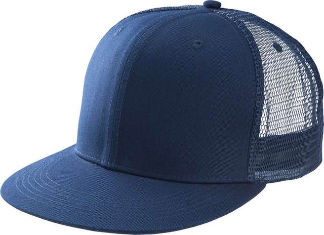 K-up Trucker Flat Peak Cap - 6 Panels - modrá