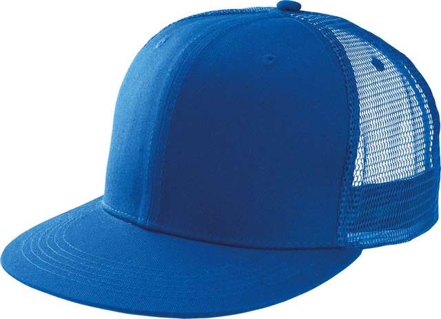 K-up Trucker Flat Peak Cap - 6 Panels - blue