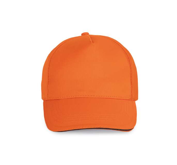 K-up Sandwich Peak Cap - 5 Panels - Orange