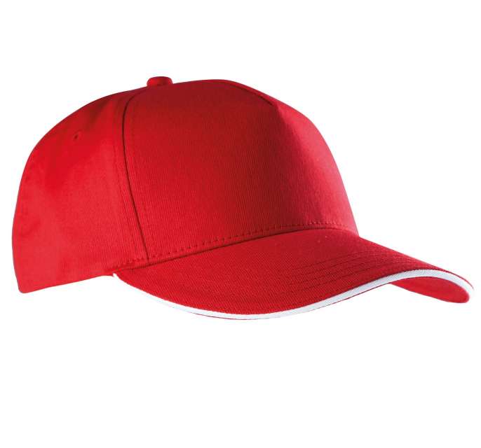 K-up Sandwich Peak Cap - 5 Panels - red