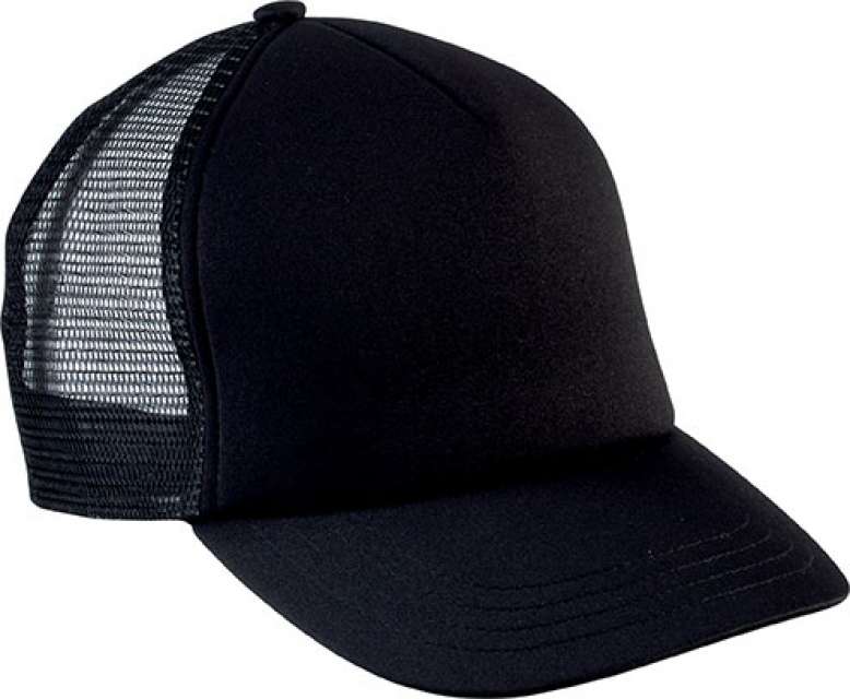 K-up Kids' Trucker Mesh Cap - 5 Panels - schwarz