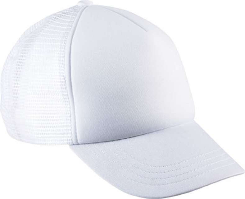 K-up Kids' Trucker Mesh Cap - 5 Panels - white