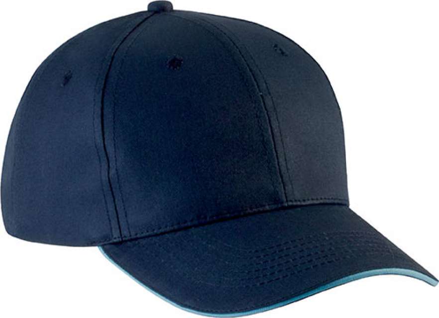 K-up Sandwich Peak Cap - 6 Panels - blue