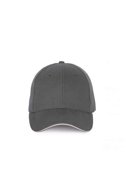 K-up Cap With Contrasting Sandwich Peak - 6 panels - Grau