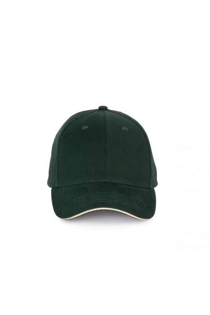 K-up Cap With Contrasting Sandwich Peak - 6 panels - K-up Cap With Contrasting Sandwich Peak - 6 panels - Forest Green