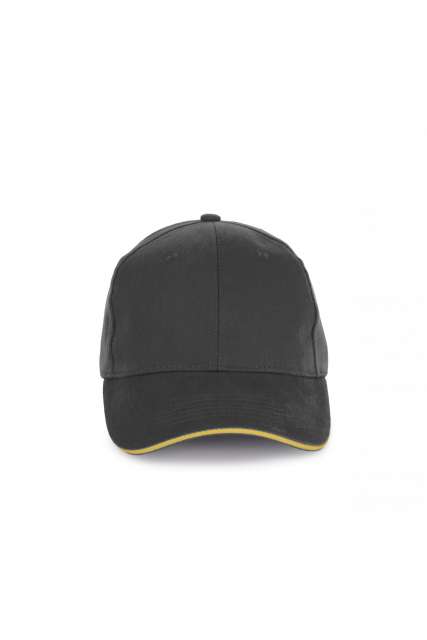 K-up Cap In Organic Cotton With Contrasting Sandwich Peak - 6 panels - Grau