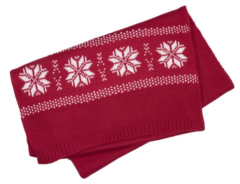 K-up Fair Isle Scarf - K-up Fair Isle Scarf - Cherry Red