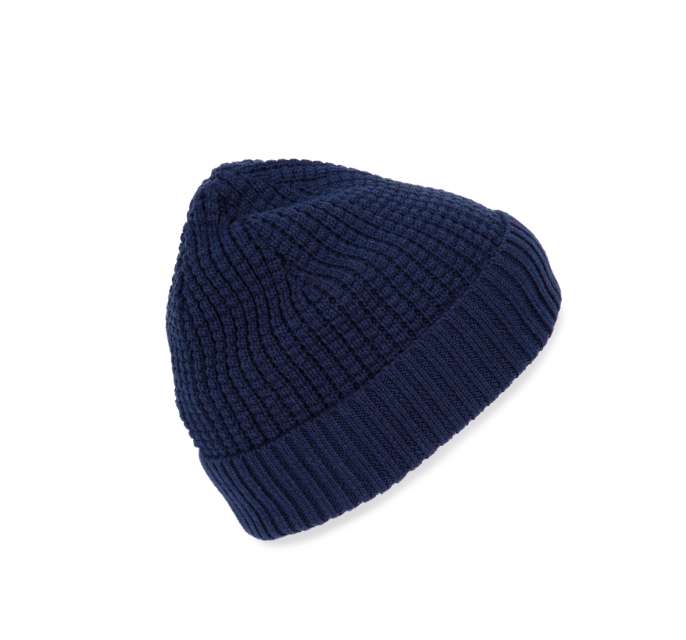 K-up Knitted Beanie With Recycled Yarn - blau