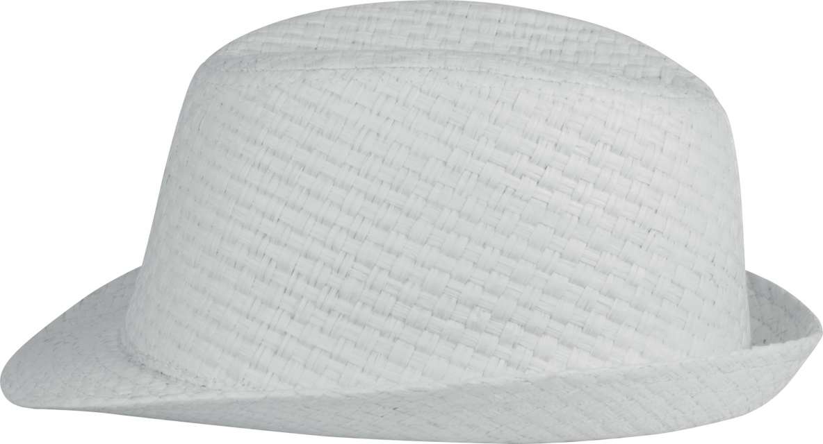 K-up Retro Panama - Style Straw Hat - Weiß 