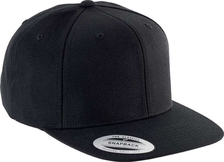 K-up Flat Peak Cap - 6 Panels - čierna