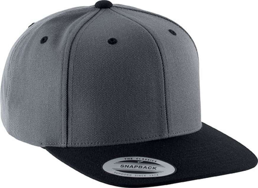 K-up Flat Peak Cap - 6 Panels - šedá