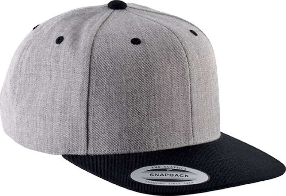 K-up Flat Peak Cap - 6 Panels - šedá