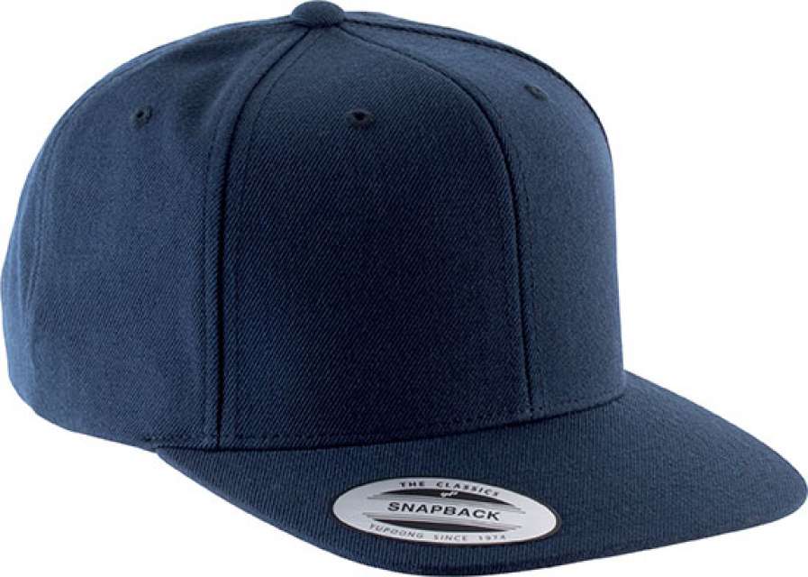 K-up Flat Peak Cap - 6 Panels - modrá