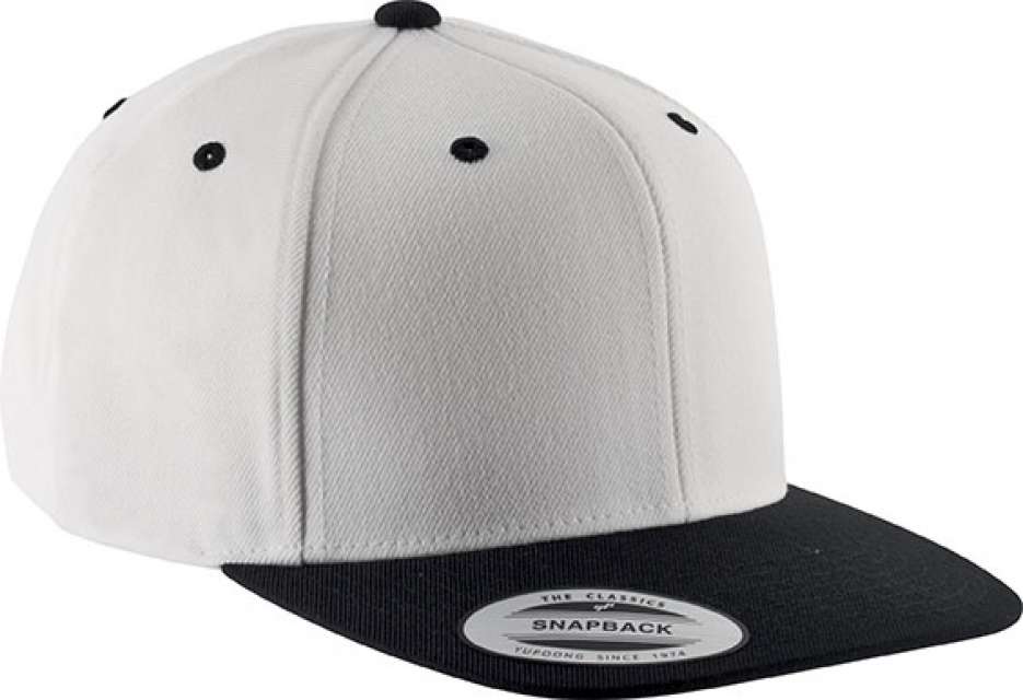 K-up Flat Peak Cap - 6 Panels - white