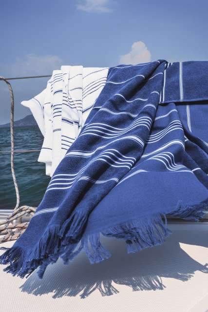 Olima Olima Striped Beach&spa Peshtemal Towel - modrá