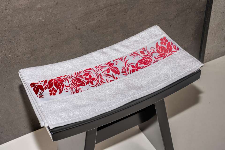 Olima Olima Towel With Sublimation Bordure - Olima Olima Towel With Sublimation Bordure - White