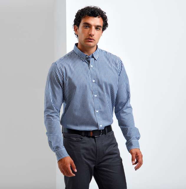 Premier 'maxton' Check Men's Long Sleeve Shirt - Grau