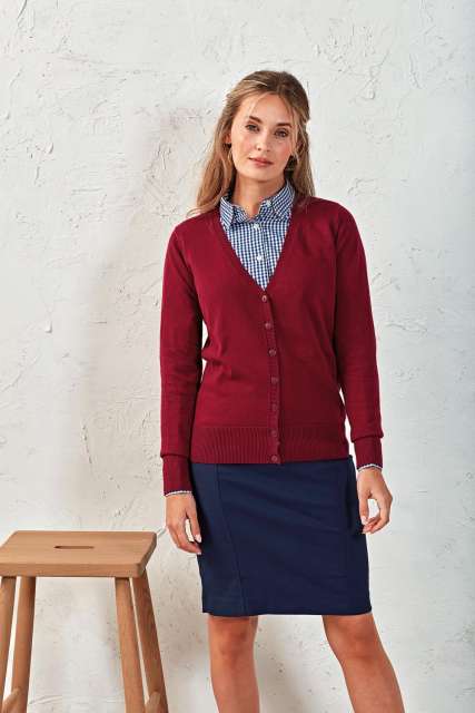 Premier Women's Button-through Knitted Cardigan - šedá