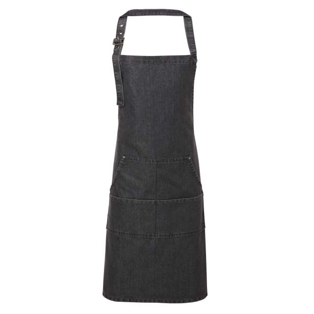 Premier Jeans Stitch Denim Bib Apron - Grau