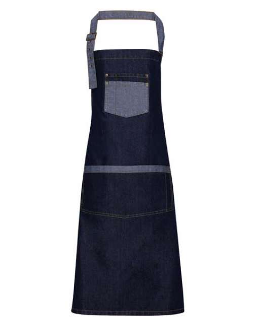 Premier 'domain' Contrast Denim Bib Apron - Premier 'domain' Contrast Denim Bib Apron - Navy