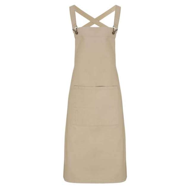 Premier Cross Back ’barista’ Bib Apron - hnědá