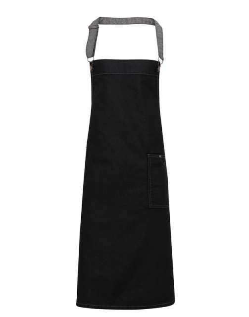 Premier 'district' Waxed Look Denim Bib Apron - šedá