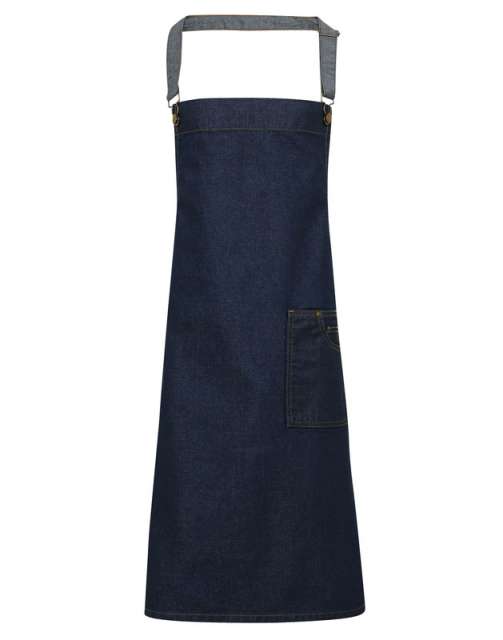 Premier 'district' Waxed Look Denim Bib Apron - Premier 'district' Waxed Look Denim Bib Apron - Navy