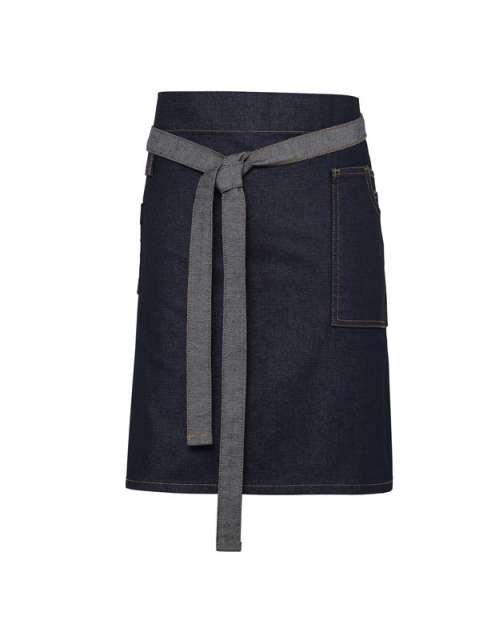 Premier 'division' Waxed Look Denim Waist Apron - blue