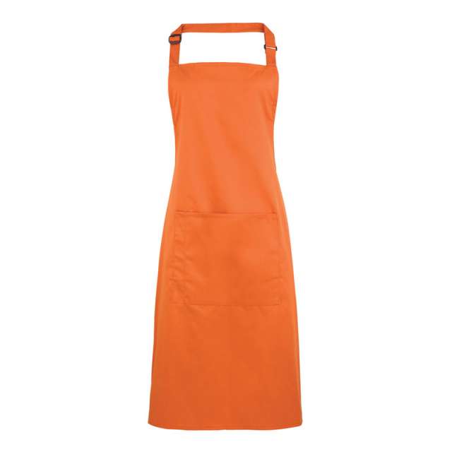 Premier ‘colours’ Bib Apron With Pocket - Premier ‘colours’ Bib Apron With Pocket - Tangerine