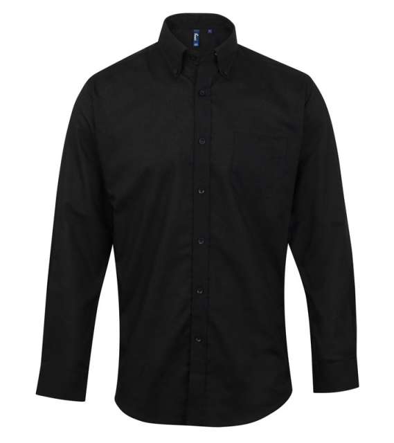 Premier Men’s Long Sleeve Signature Oxford Shirt - čierna