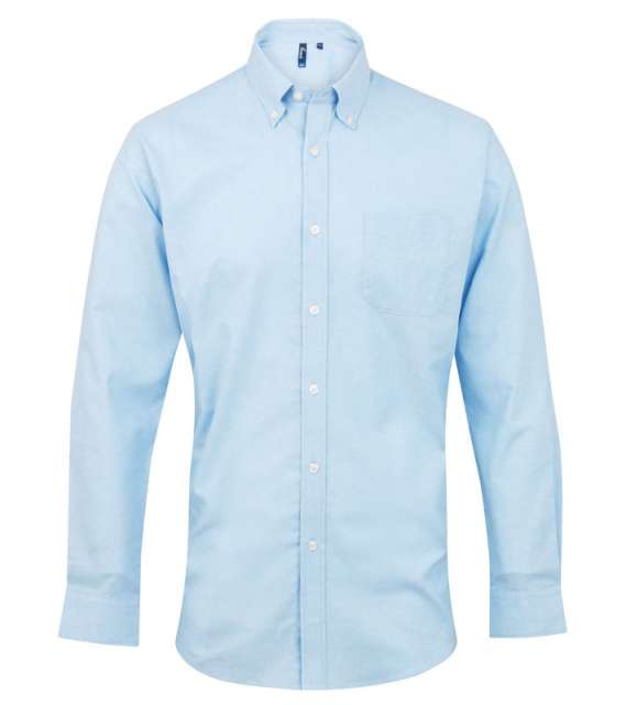 Premier Men’s Long Sleeve Signature Oxford Shirt - modrá