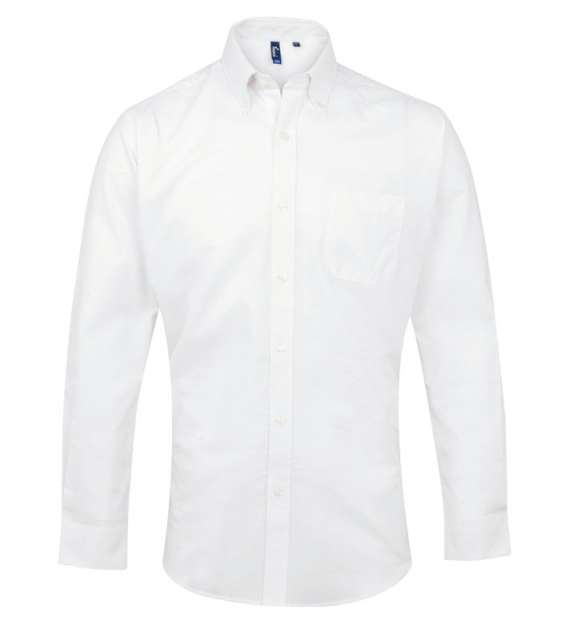 Premier Men’s Long Sleeve Signature Oxford Shirt - bílá