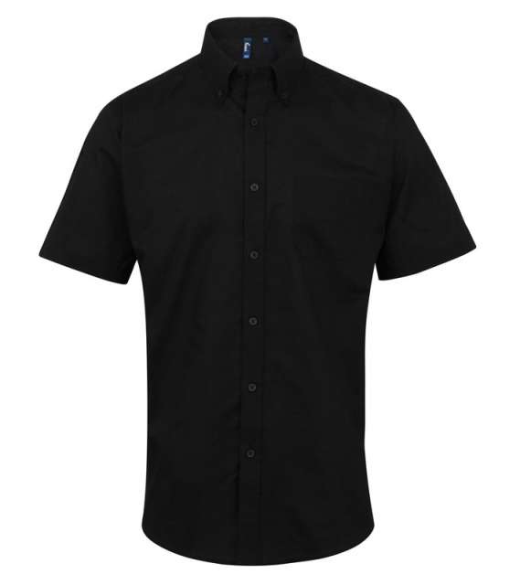 Premier Men’s Short Sleeve Signature Oxford Shirt - černá