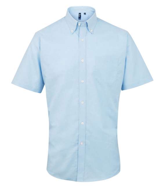 Premier Men’s Short Sleeve Signature Oxford Shirt - modrá