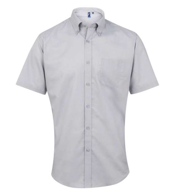 Premier Men’s Short Sleeve Signature Oxford Shirt - šedá