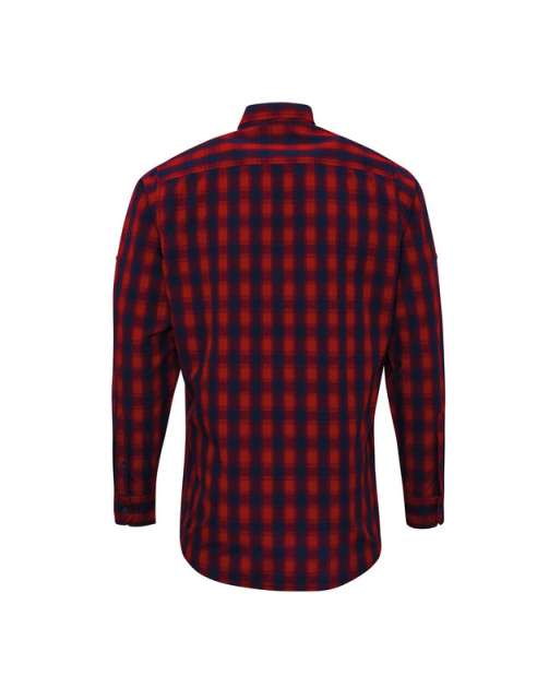 Premier 'mulligan' Check - Men's Long Sleeve Cotton Shirt - Premier 'mulligan' Check - Men's Long Sleeve Cotton Shirt - Cherry Red