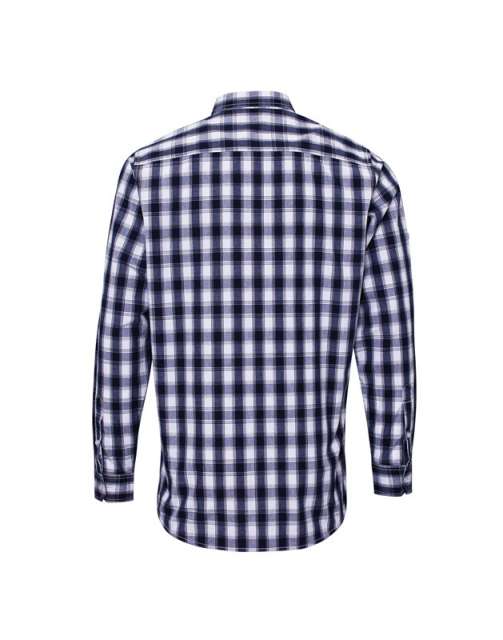 Premier 'mulligan' Check - Men's Long Sleeve Cotton Shirt - biela