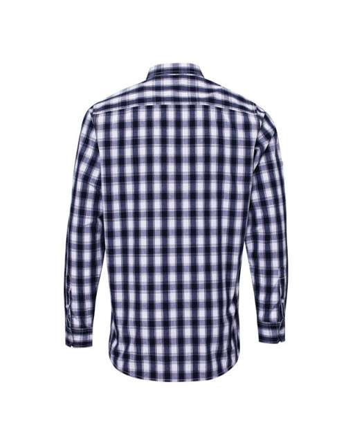 Premier 'mulligan' Check - Men's Long Sleeve Cotton Shirt - white